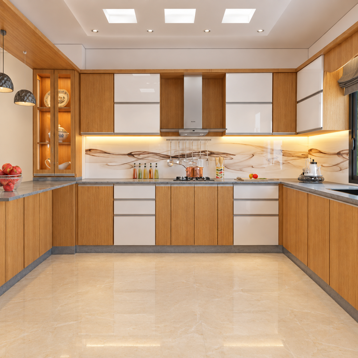 Modern green modular kitchen